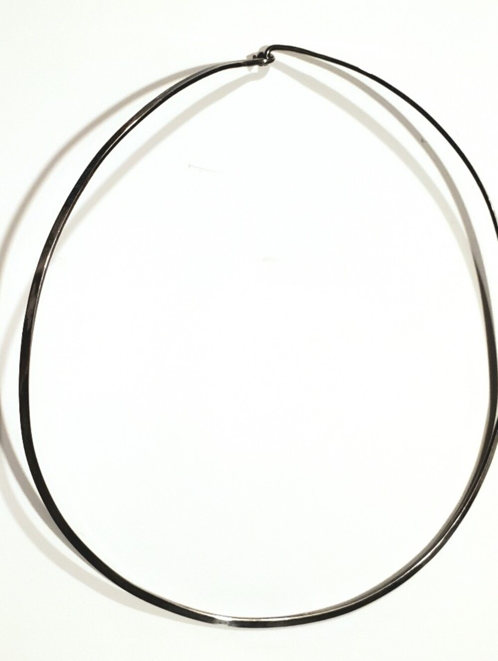 Simple Neck Ring Wire Torque Chic Minimalist Oval kinda 925 Silver Mexico Taxco - Picture 8 of 10